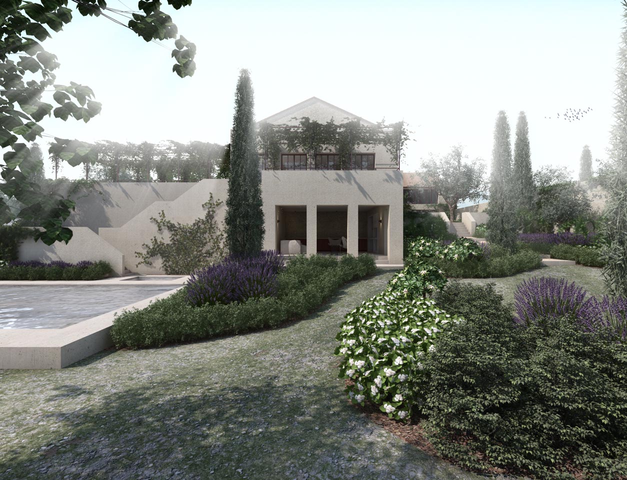 Transformation et extension - villa avec chambres d'hôtes et piscine  Impressie 1