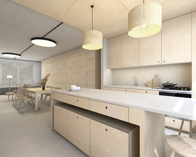 Verbouwing - rijwoning met flexibiliteit wonen / werken  Impressie 2